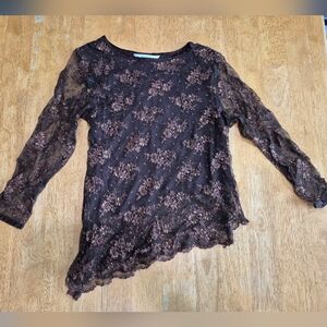 EUC VINTAGE Piccalino Petites Sheer Blouse Top Shirt